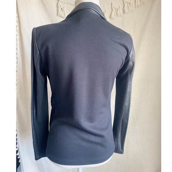 Central Park West Revolve Genuine Leather Black Blazer Jacket Size Small - Picture 3 of 9